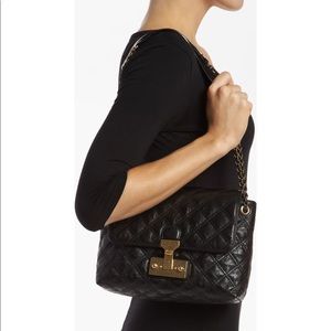 Large Baroque Single' Leather Shoulder Bag EUC